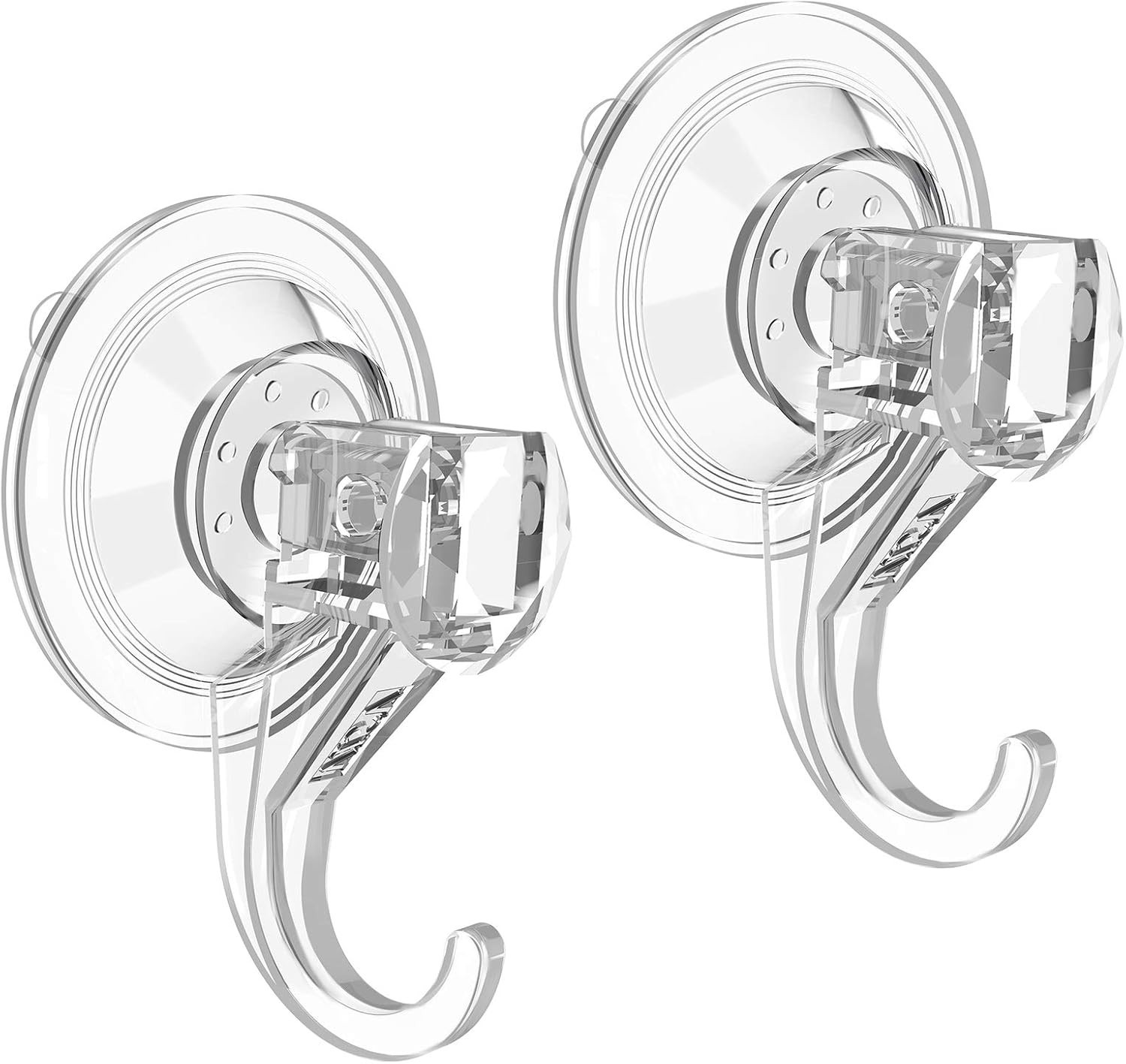 Minimalist Clear Suction Hooks – Heavy-Duty, Reusable, 6.6 lb Capacity – 2 Pack