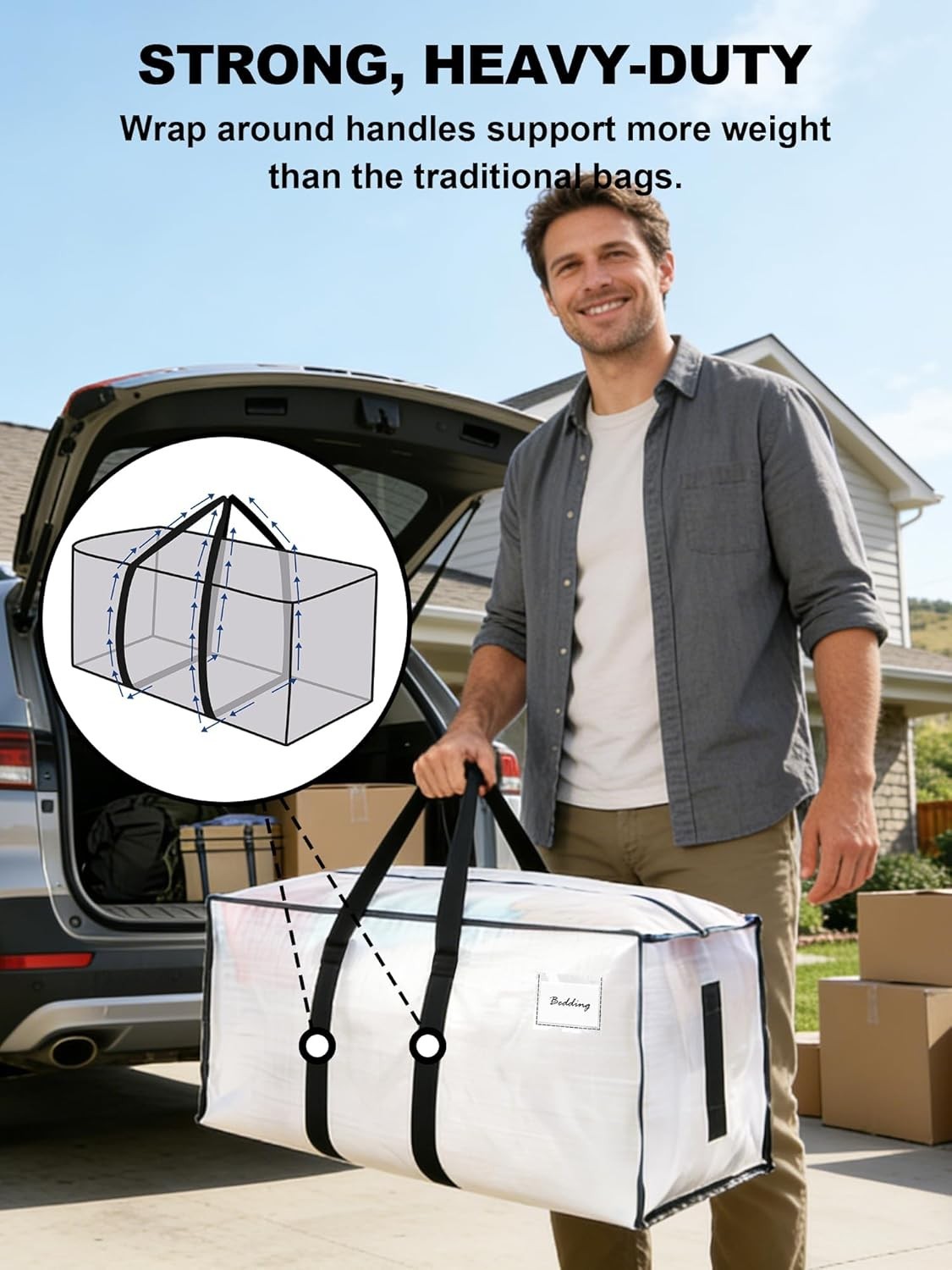 Multi-Purpose Heavy-Duty 200lb Capacity Moving Bags – Perfect for Dorm & Home