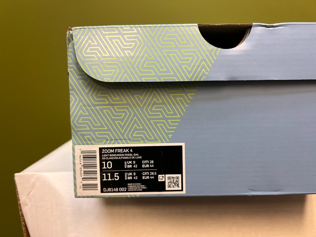 NIKE ZOOM FREAk 4 LIGHT BONE/MOON FOSSIL-SAIL Giannis Shoe Box ONLY! NO SHOES!