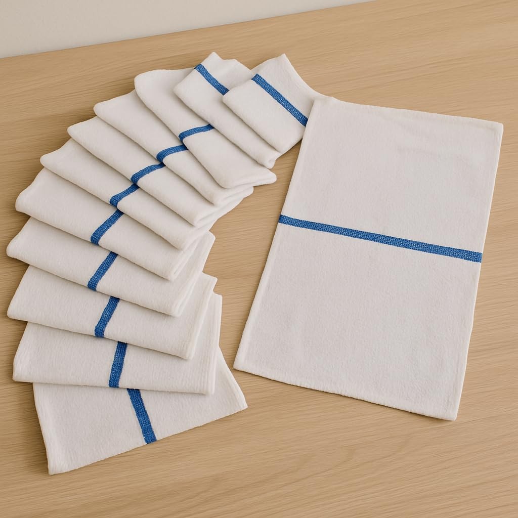 Bar Mop Towels – 12 Pack (16″x19″) – 100% Cotton High Absorbency Kitchen Towe.