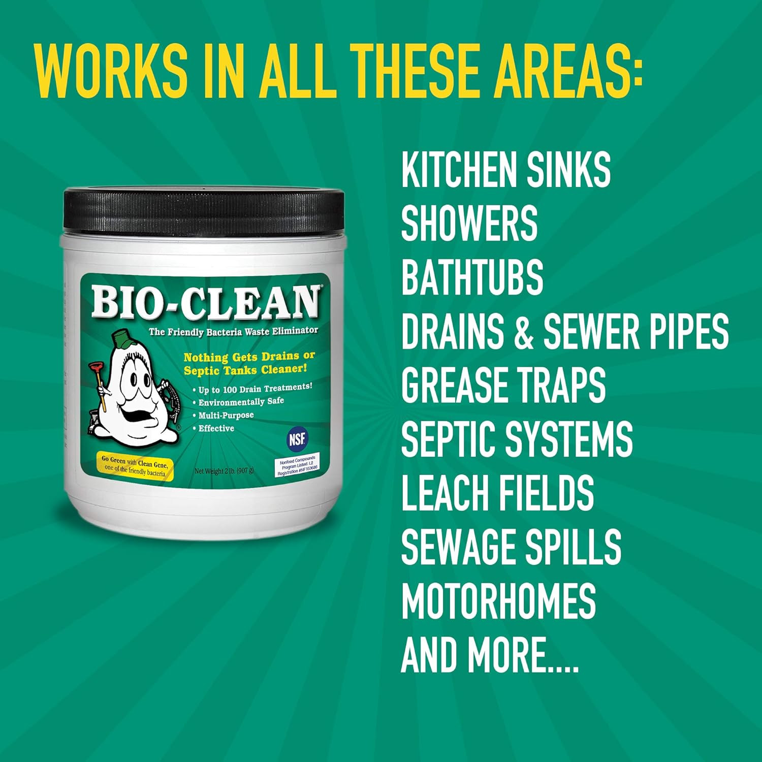 All-Natural Drain & Septic Cleaner – Removes Grease & Fats, 100% Guaranteed!