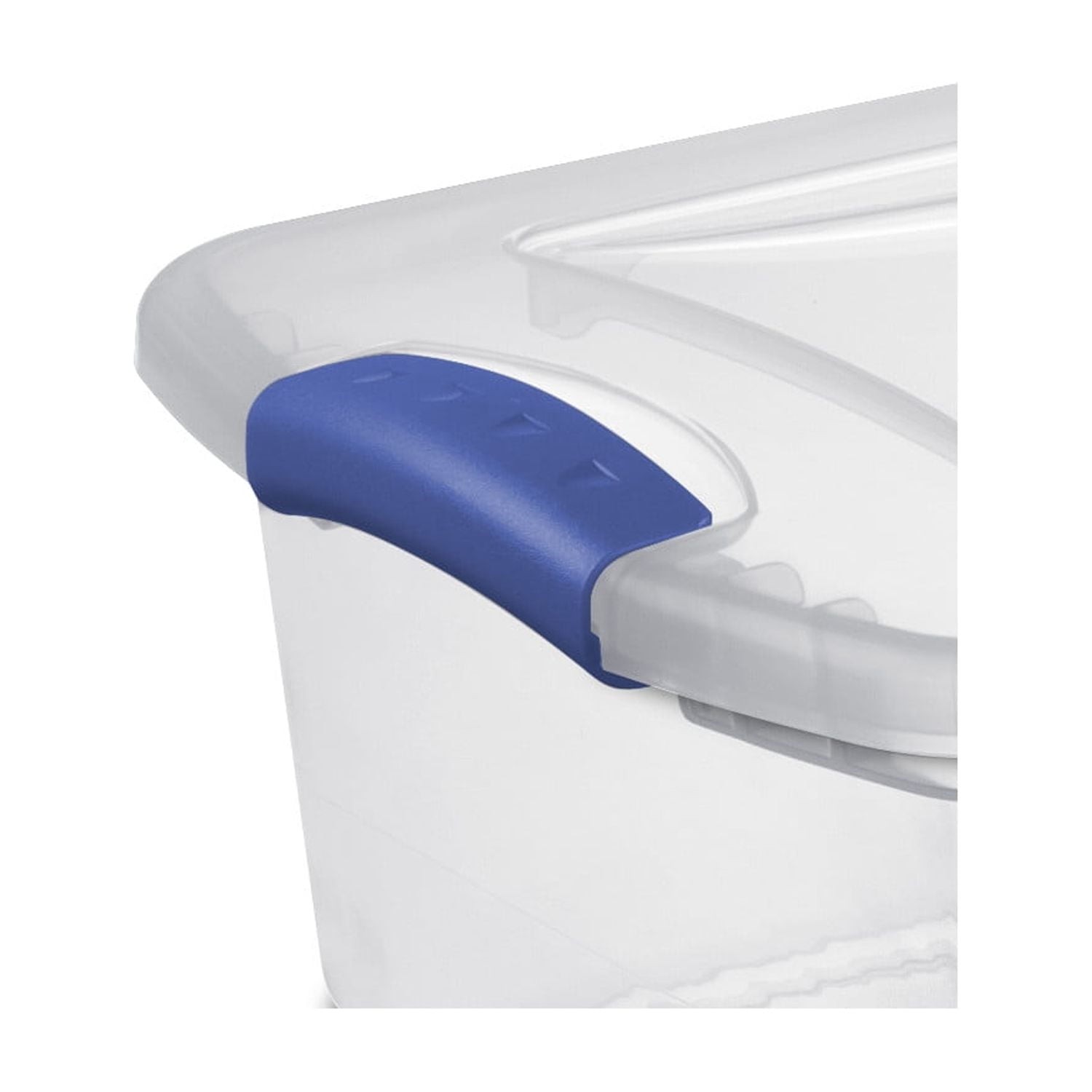(3 pack) Sterilite, 15 Quart Clear Storage Bin, Latch Box Storage Container,Blue