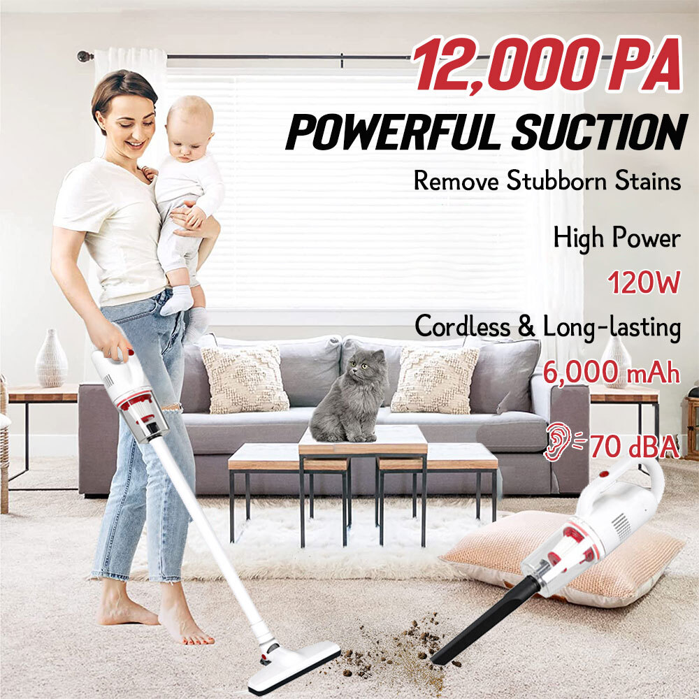 Wet Dry Vacuum Cleaner Stick Vacuum Cordless Home Mattress Car Carpet Cleaner