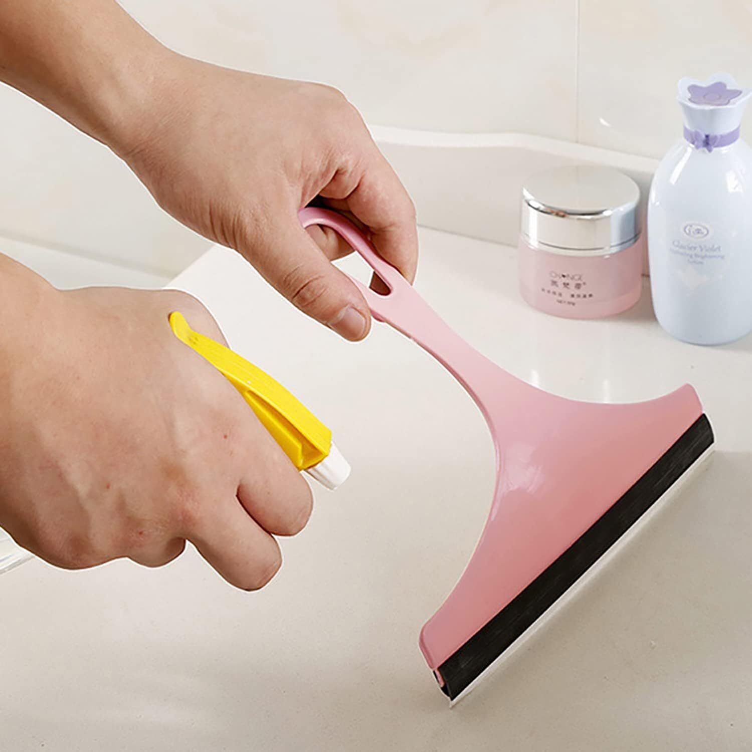 Glass Window Wiper Cleaner Squeegee Shower Screen Mirror Home Blade Brush Lot