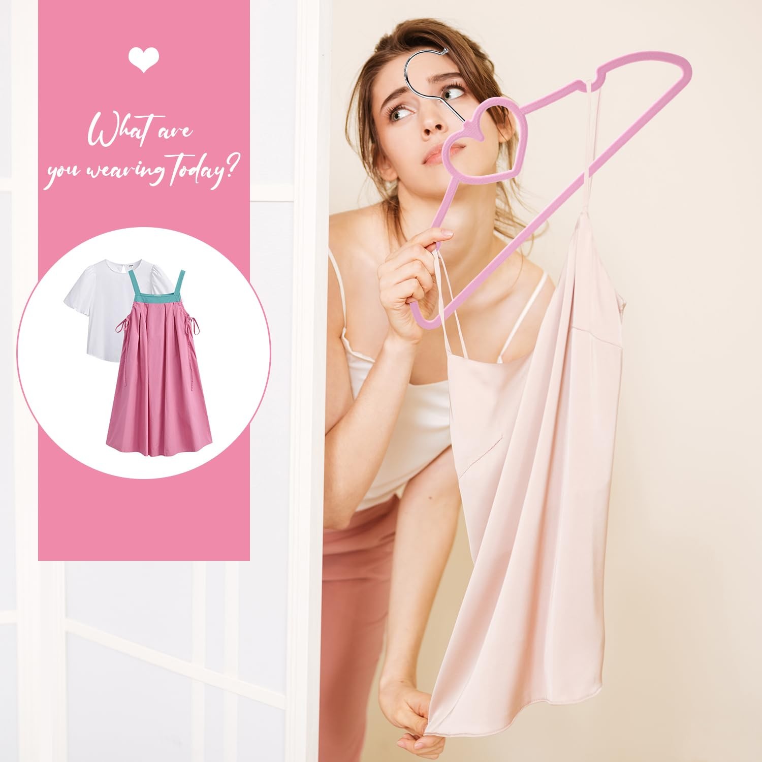 Plastic Hangers 20 Pack Pink Hangers Ultra Thin Space Savingcute Heart Hangers P