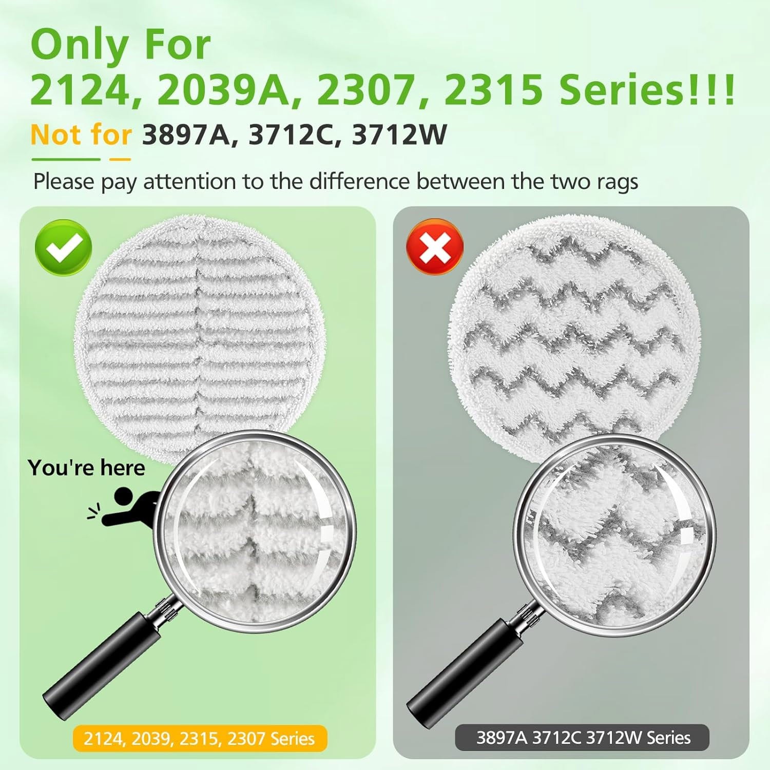 For Bissell Spinwave Mop Pads # 1611298 fits 2039, 20391, 20395, 2124, 2039A