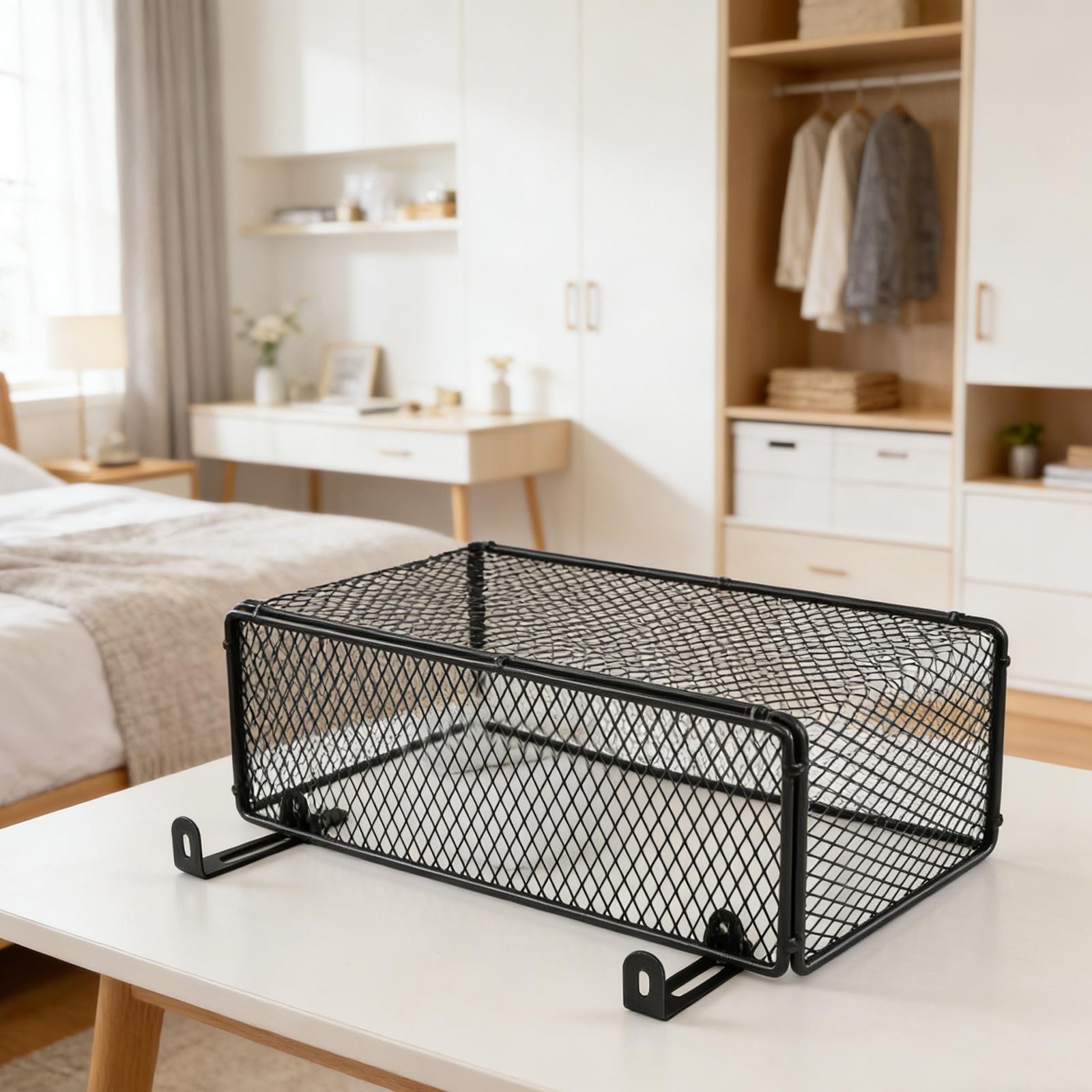 Simple Assembly Iron Hanging Basket for Organizing Bedroom Essentials 27 15 9cm