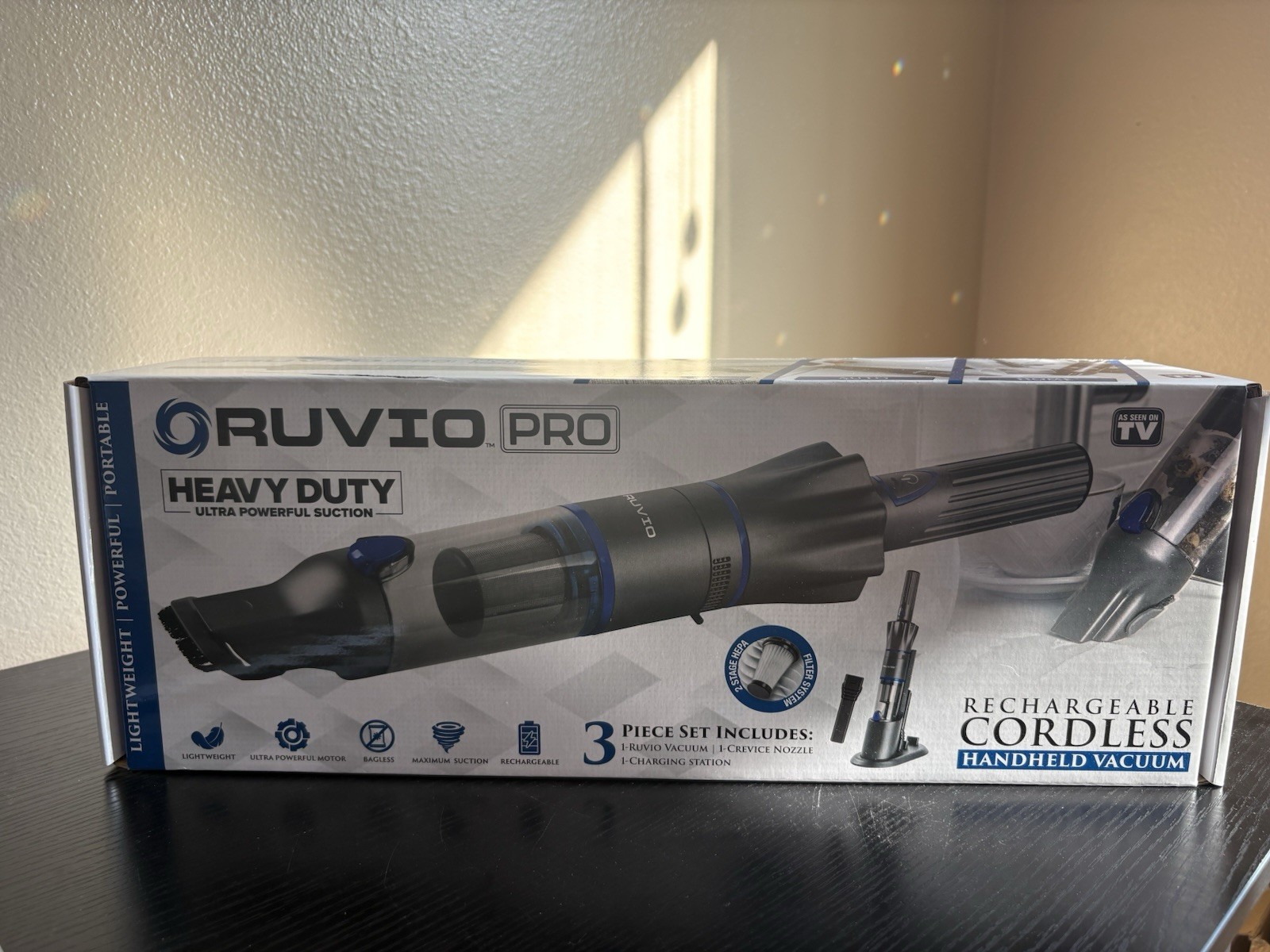 Ruvio Pro Cordless Hand Vacuum 17” Portable Vacuum Cleaner for Home and Car Use