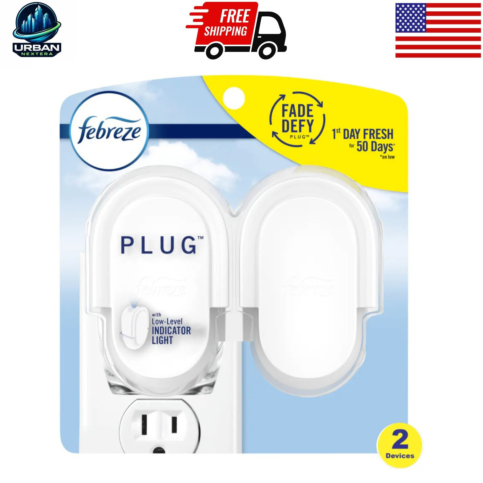 Febreze Plug-In Air Freshener Oil Warmer 2 Pack Odor Eliminator Device
