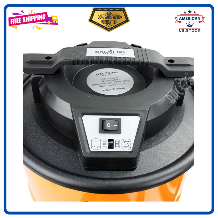 5.3-Gallon Ash Vacuum Cleaner with Double Stage Filtration System. Standard