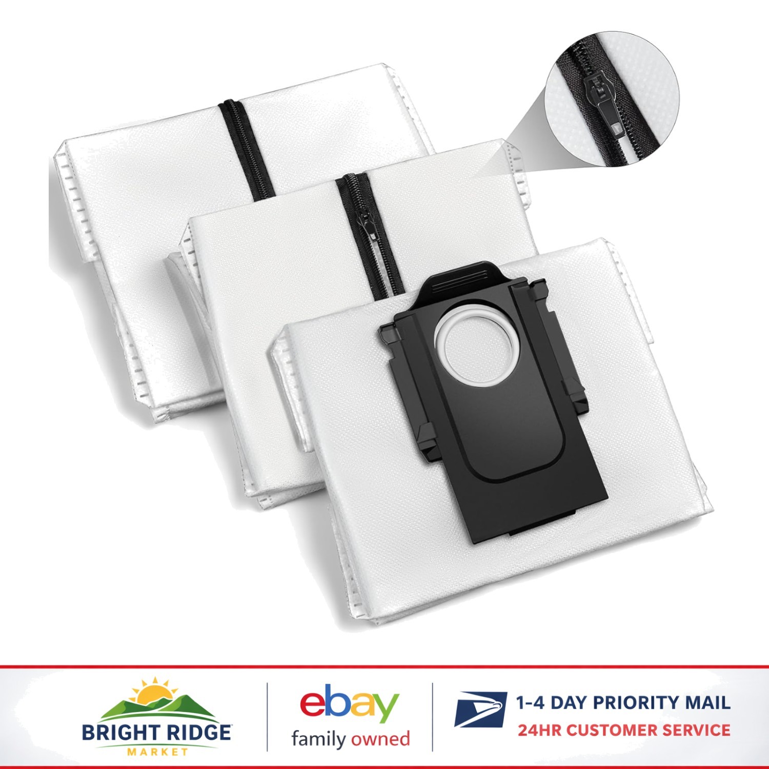 Reusable Dust Bags for Roborock Qrevo S8 MaxV Ultra, Easy Installation, 3 Pack
