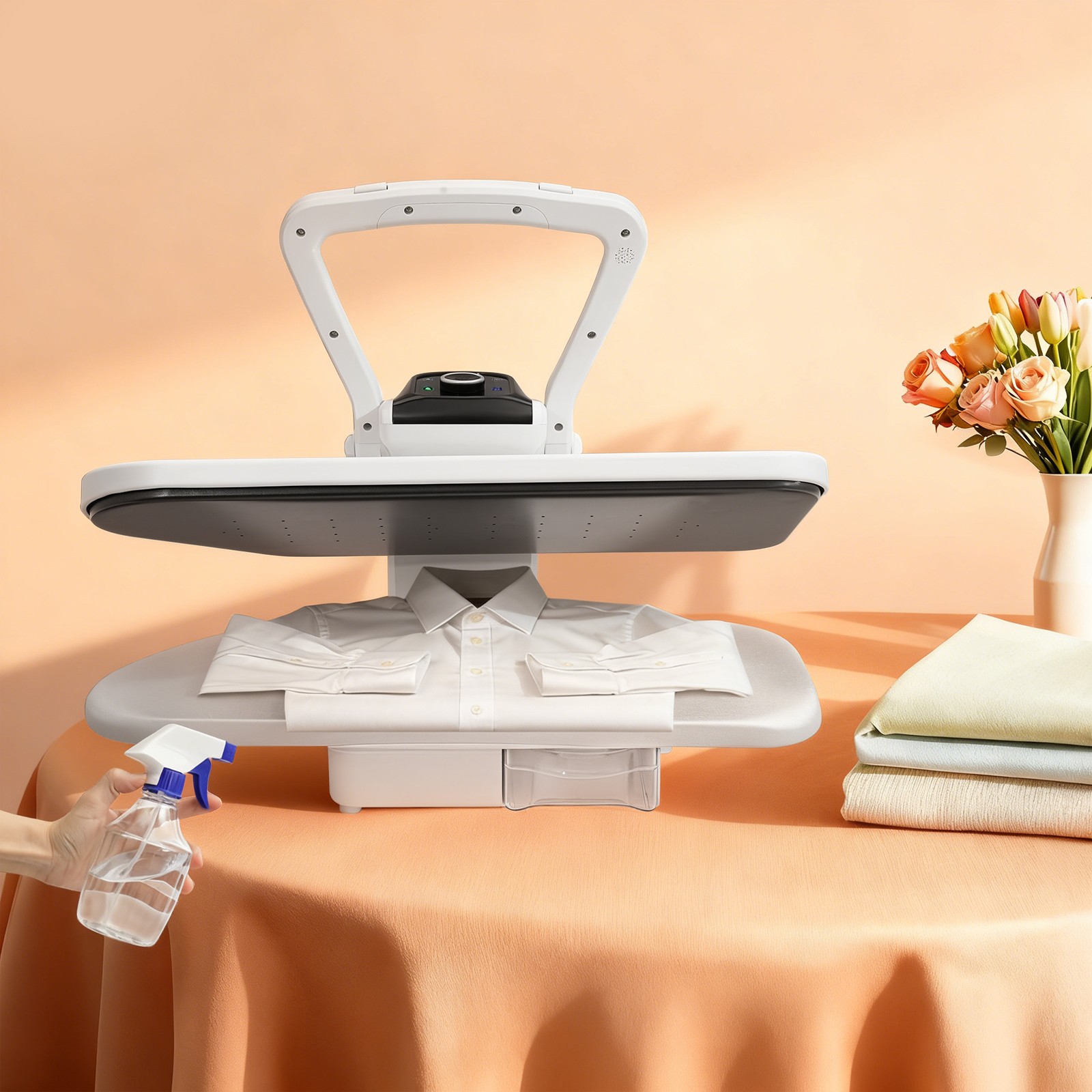 1600W Steam Press Nylon/Silk/Wool/Cotton/Linen Fabric Steam Press Machine White