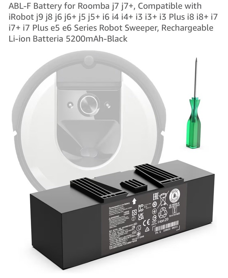 iRobot Roomba Battery 5200mAh ABL-F D1 j9 j8 j7 j7+ j7 Plus i8 i7 i6 i3 i4 e6 e5