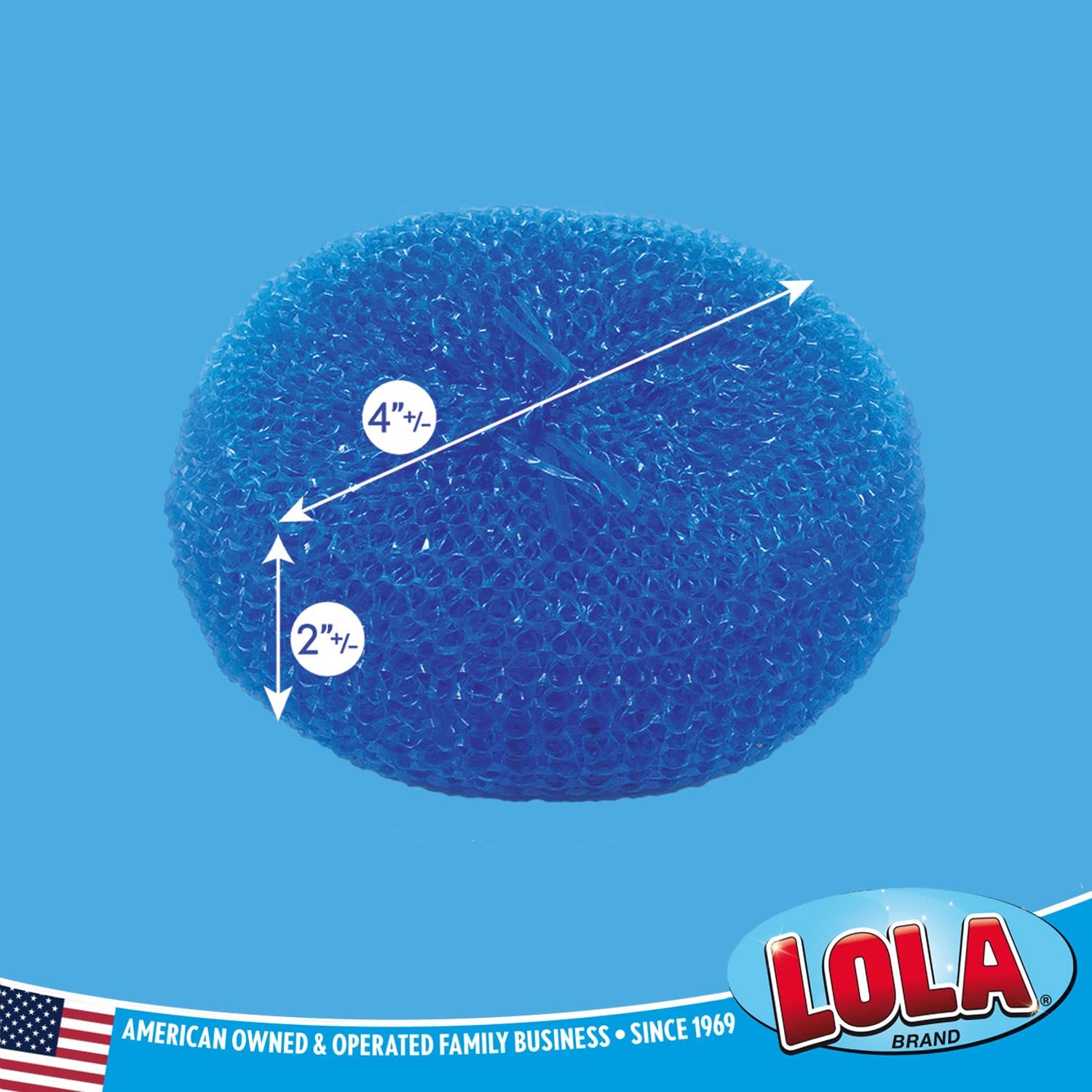 Lola Products Jumbo 4″ Diameter Plastic Mesh Scouring Pads, Assorted Colors