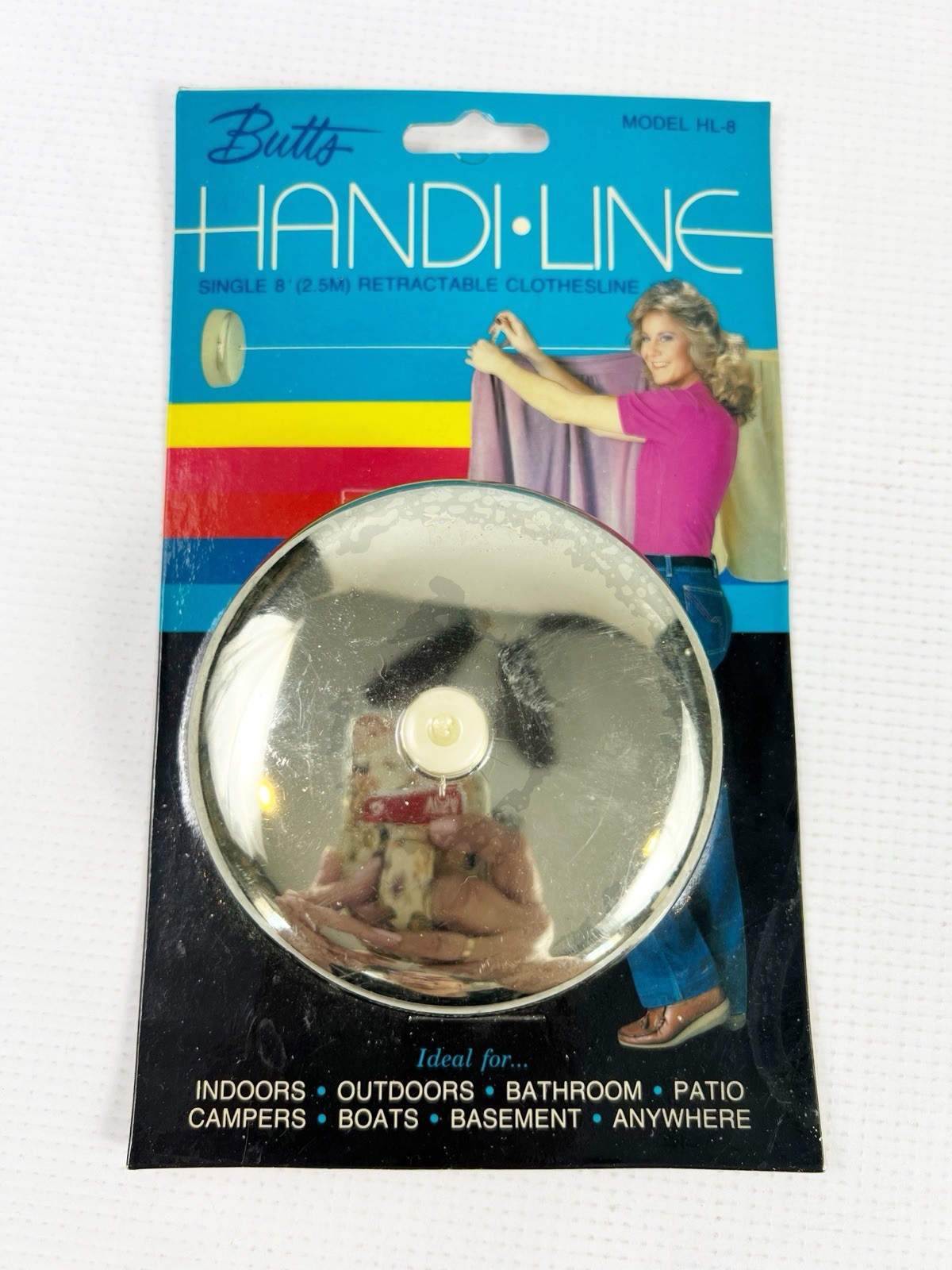 Vintage Butts Handi-Line Single 8′ Retractable Clothesline HL-8 Indoor Outdoor