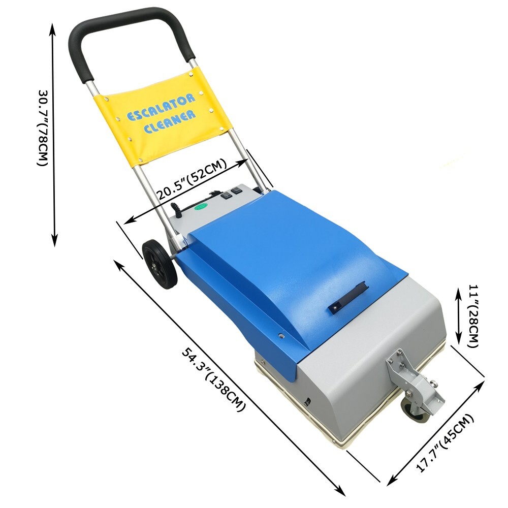 110V 1180W 17.7″ Automatic Escalator Cleaning Machine 5.3gal 39.4ft Cord