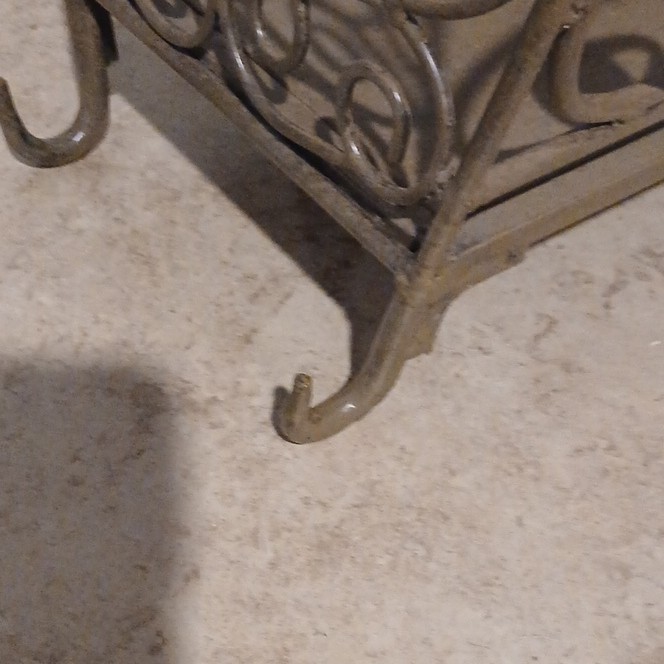 vintage firelog Rack Brown Scrollwork Art Nouveau