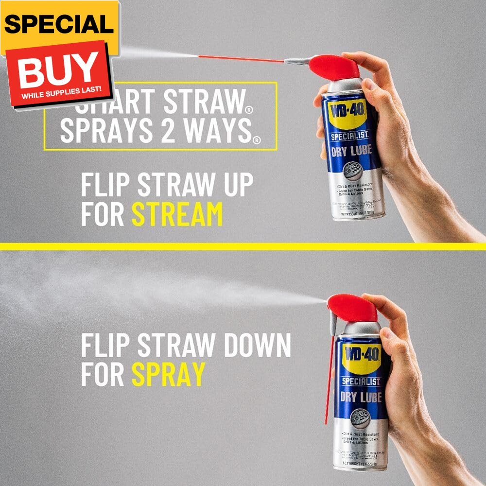 Dry Lube with SMART STRAW SPRAYS 2 WAYS, 10 OZ
