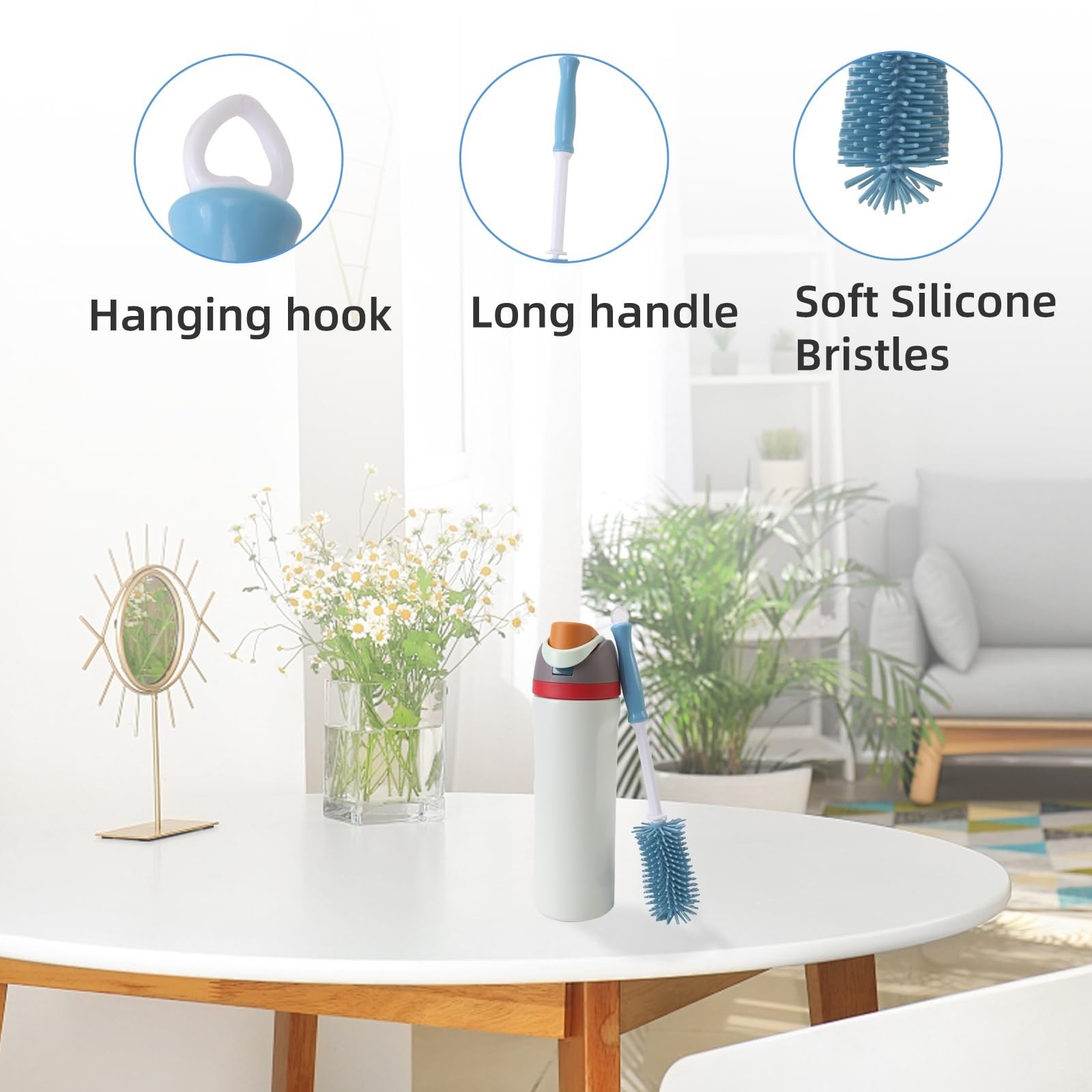 Water Bottle Cleaner Kit for Owala 24/32/40oz 3 Pack Bottle & Straw Brushes