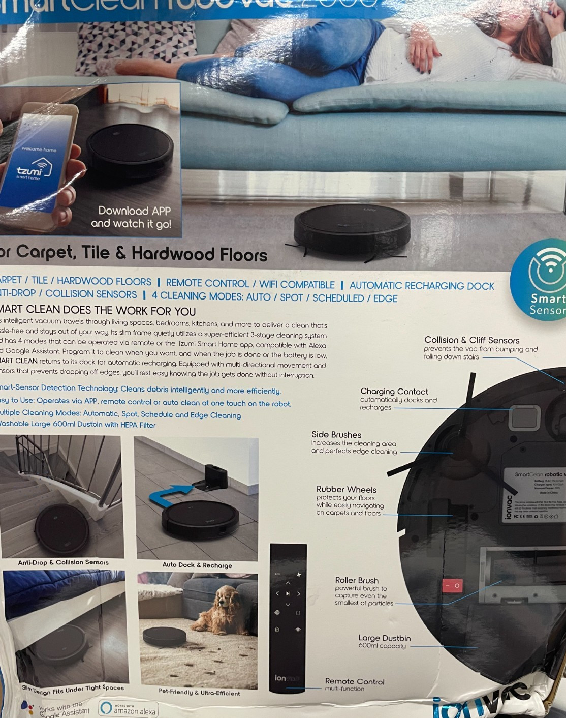 IONVAC SMARTCLEAN ROBOVAC 2000 – BOXES ARE damaged. Products are new