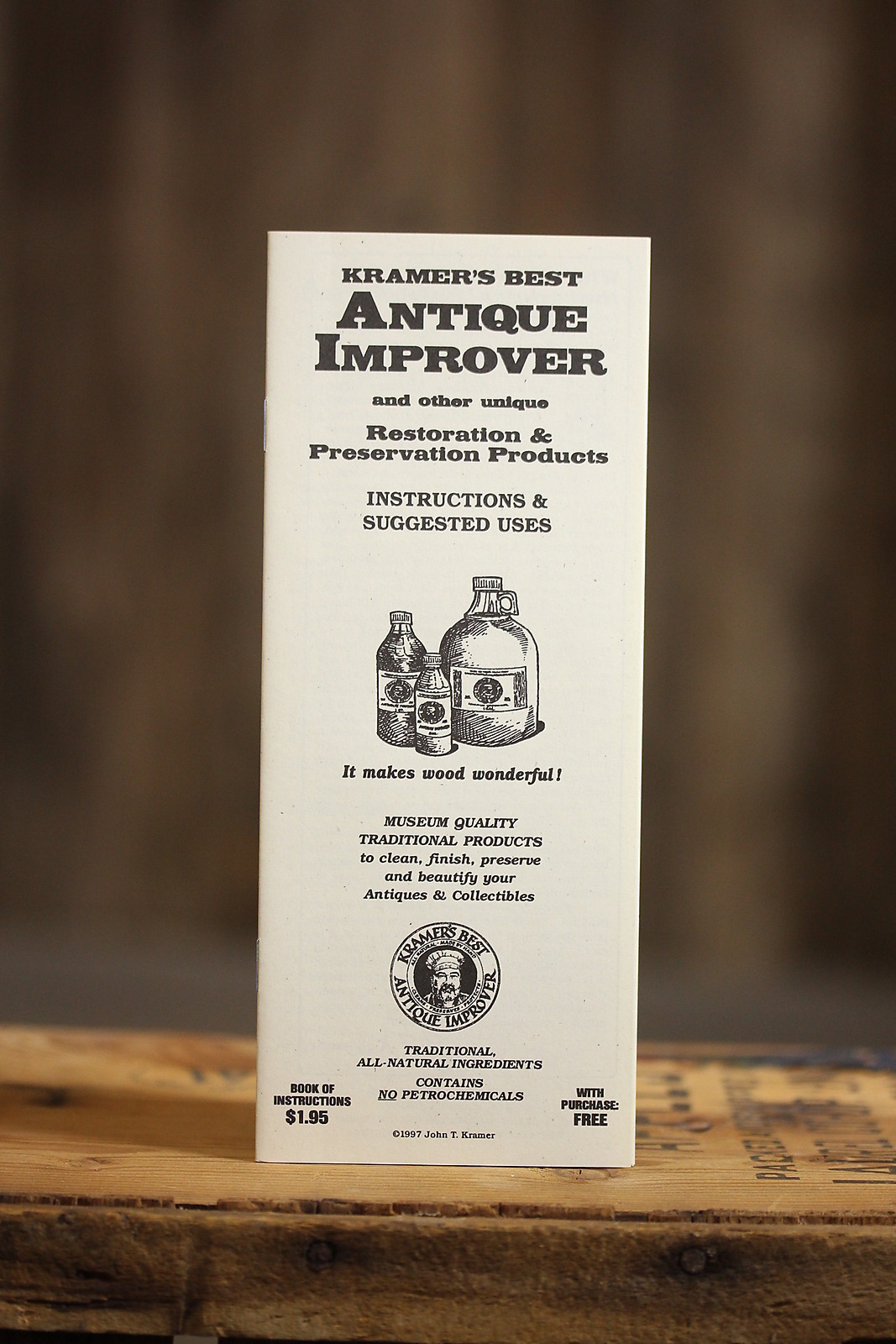 Kramer’s Best Antique Improver 1/2 Pint All Natural Cleans Preserves Wood Metal