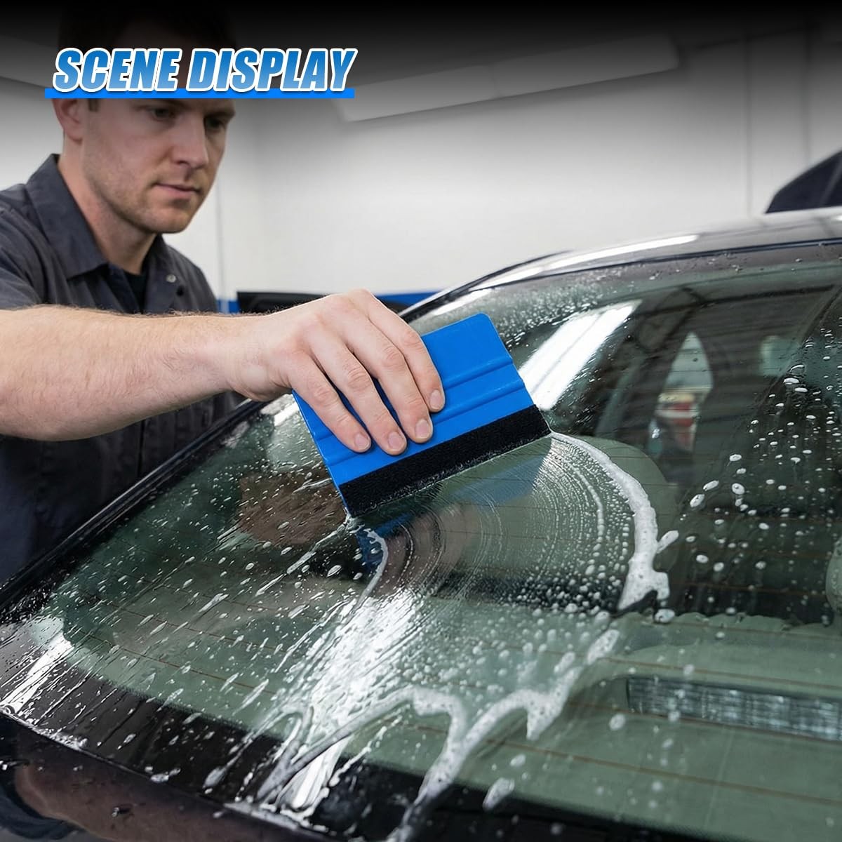3PCS 4 Inch Plastic Felt Edge Vinyl Squeegee Tool, Mini Vinyl Scraper Car Win…