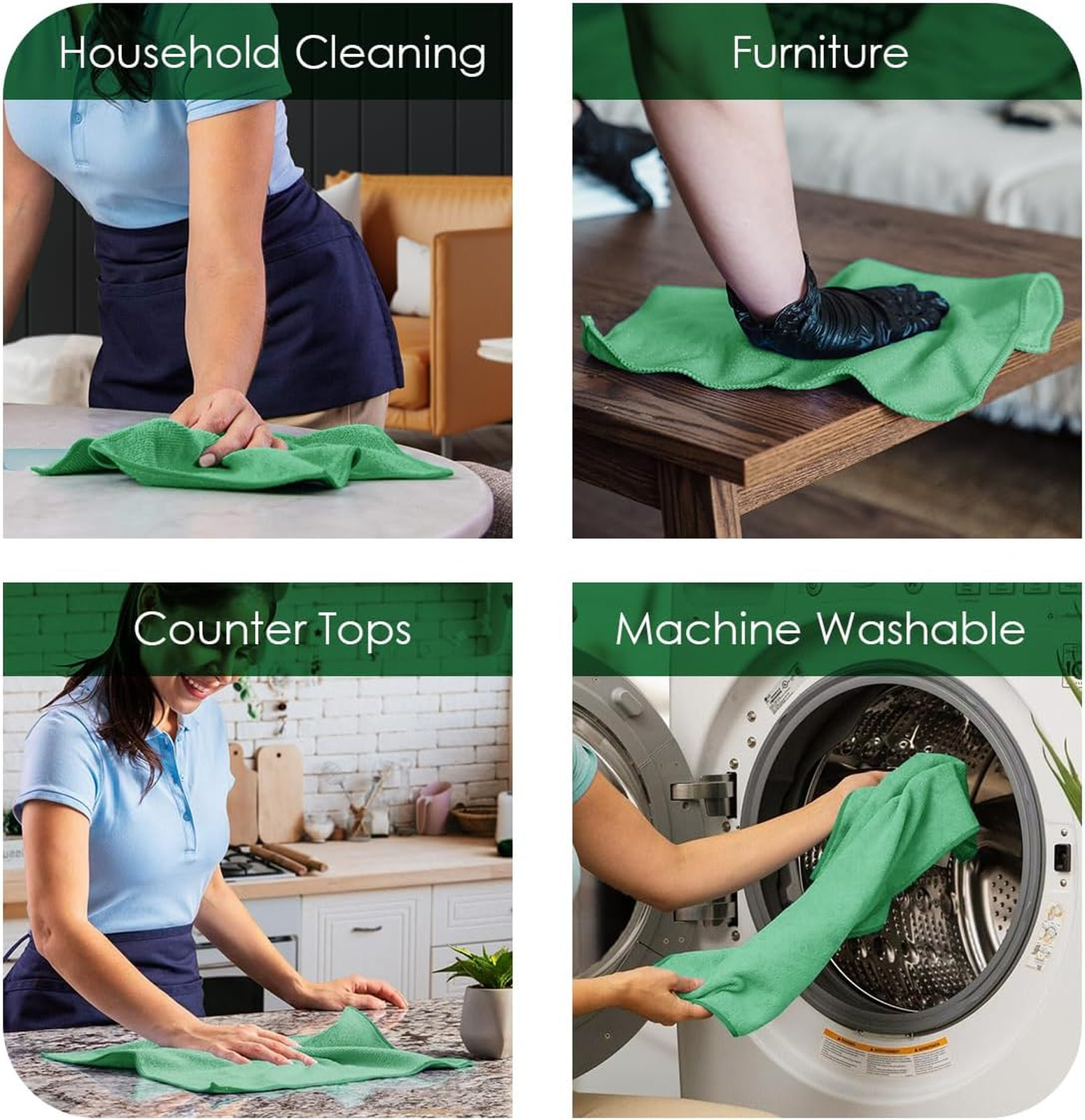 Microfiber Cleaning Cloths Pack of 36, 16×16 Inches, Absorbent Rags for Cars and