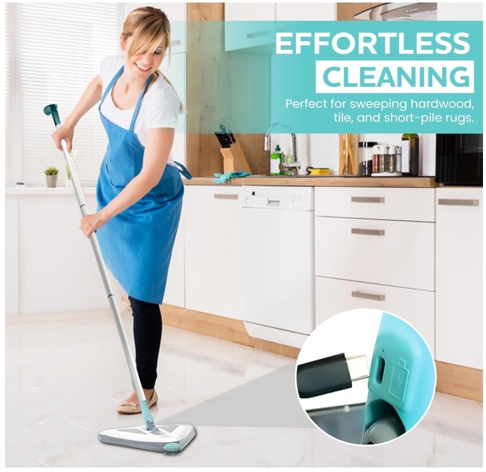 Zippi Sweeper Max- Powerful and Lightweight Sweeper, Perfect for Carpet Hardwood