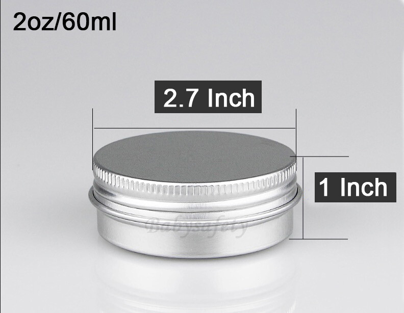2oz Aluminum Tin Screw Top Round Metal Container With Lid,Storage Jar Travel can