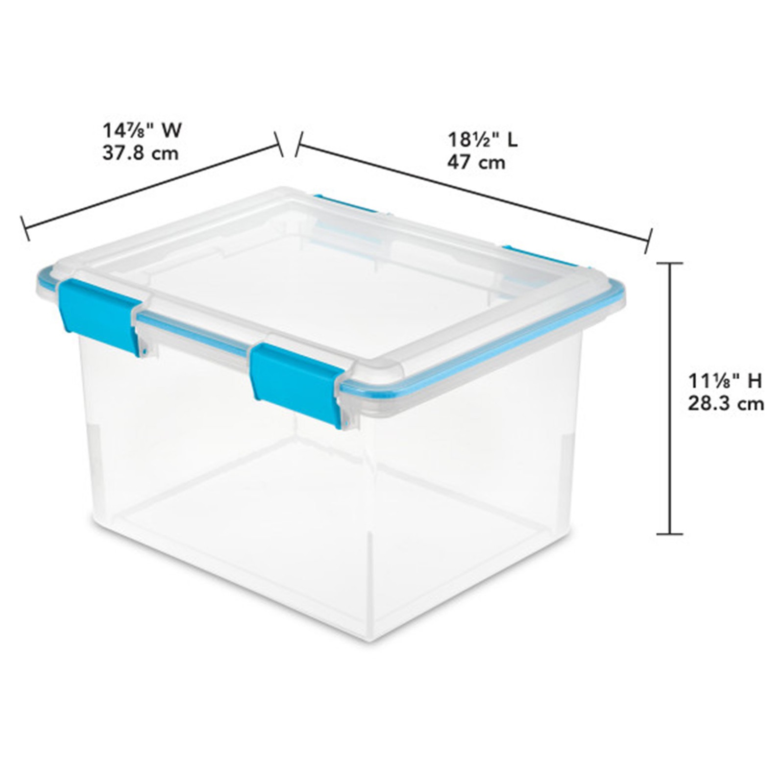 Sterilite Large 32 Qt Home Storage Container Tote with Latching Lids, (4 Pack)