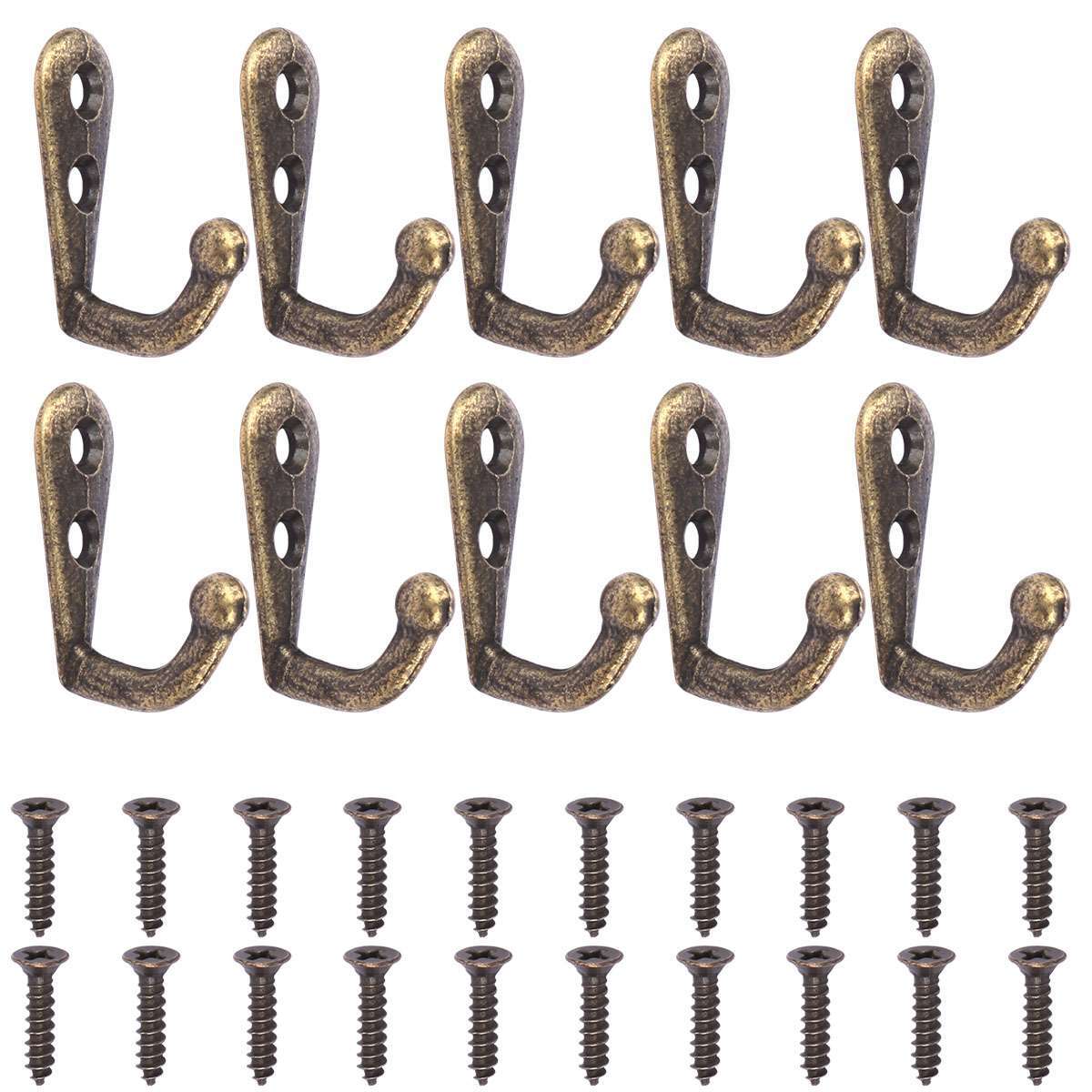 40Pack Hanging Metal Single Hook Clothes Hat Coat Robe Wall Door Hangers Hooks