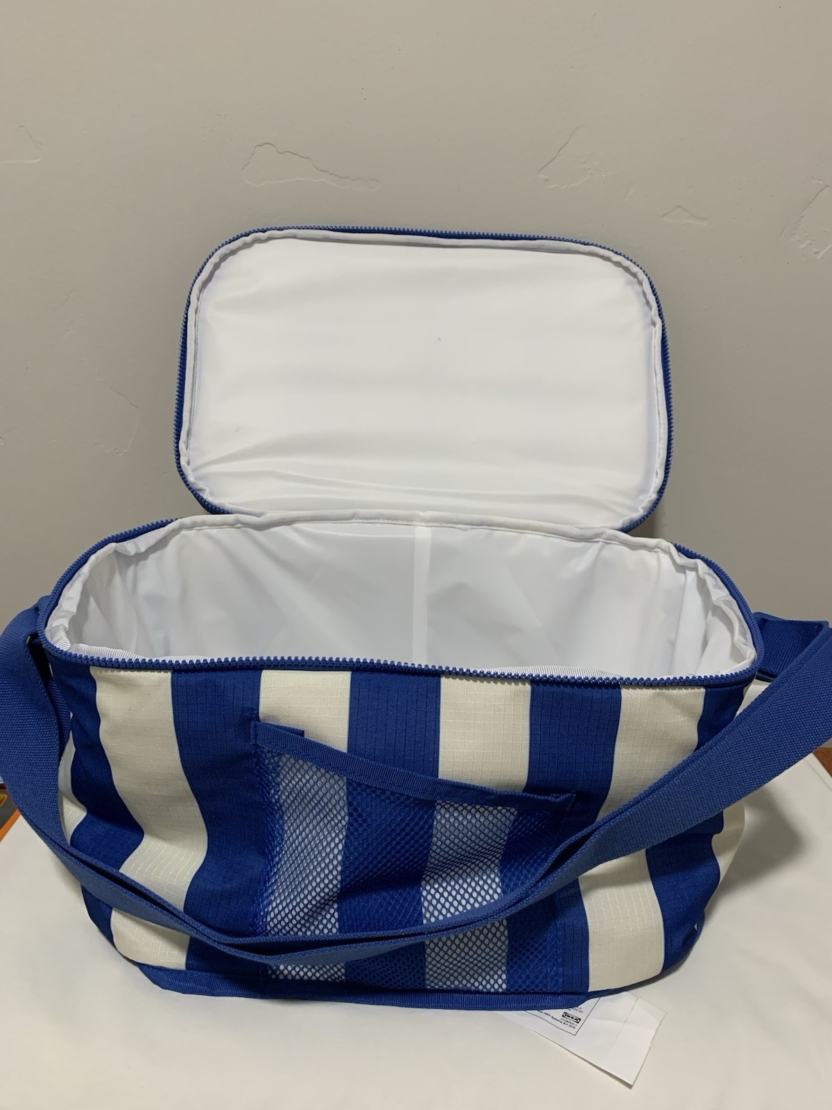 IKEA PILLERSTARR Cooling Bag, Patterned/Blue, 38x22x26 cm, 15”x 8.75”x 10.5” NEW
