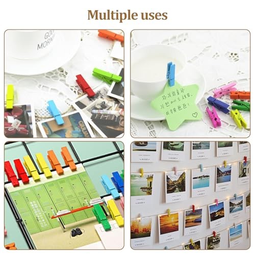 1.35 Inch Mini Clothes Pins for Photo – Colorful Small Clothes Pins – 100 Pcs