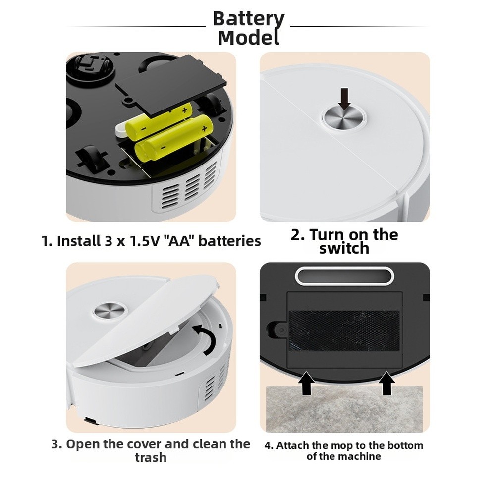 Smart Robot Vacuum Cleaner with 180min Runtime and Efficient Dust Hair Pickup