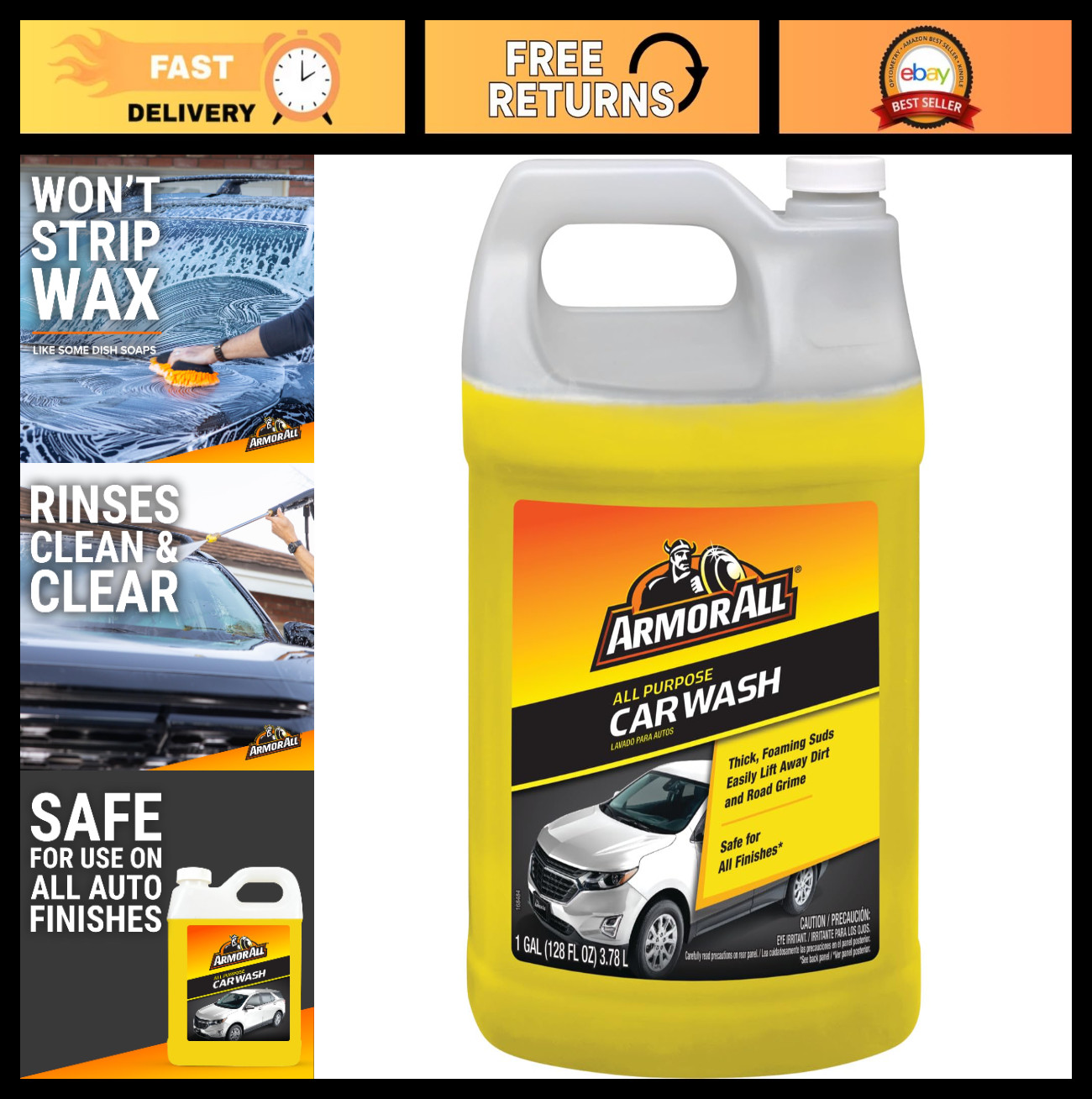 All-Purpose Car Wash Soap – 1 Gallon, Easily Removes Dirt & Grime, Auto Detailin