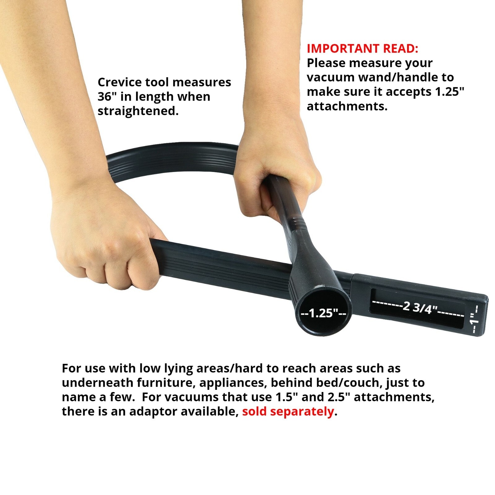 Flexible 36″ Crevice Tool Attachment for Shop Vac Vacuum Cleaners 32-1832-67