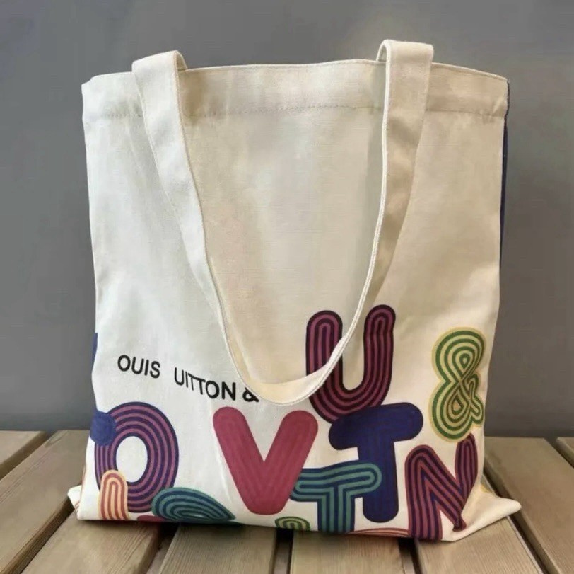 Louis Vuitton Reusable Foldable Canvas Shopping Bag Multicolor All-Over Pattern