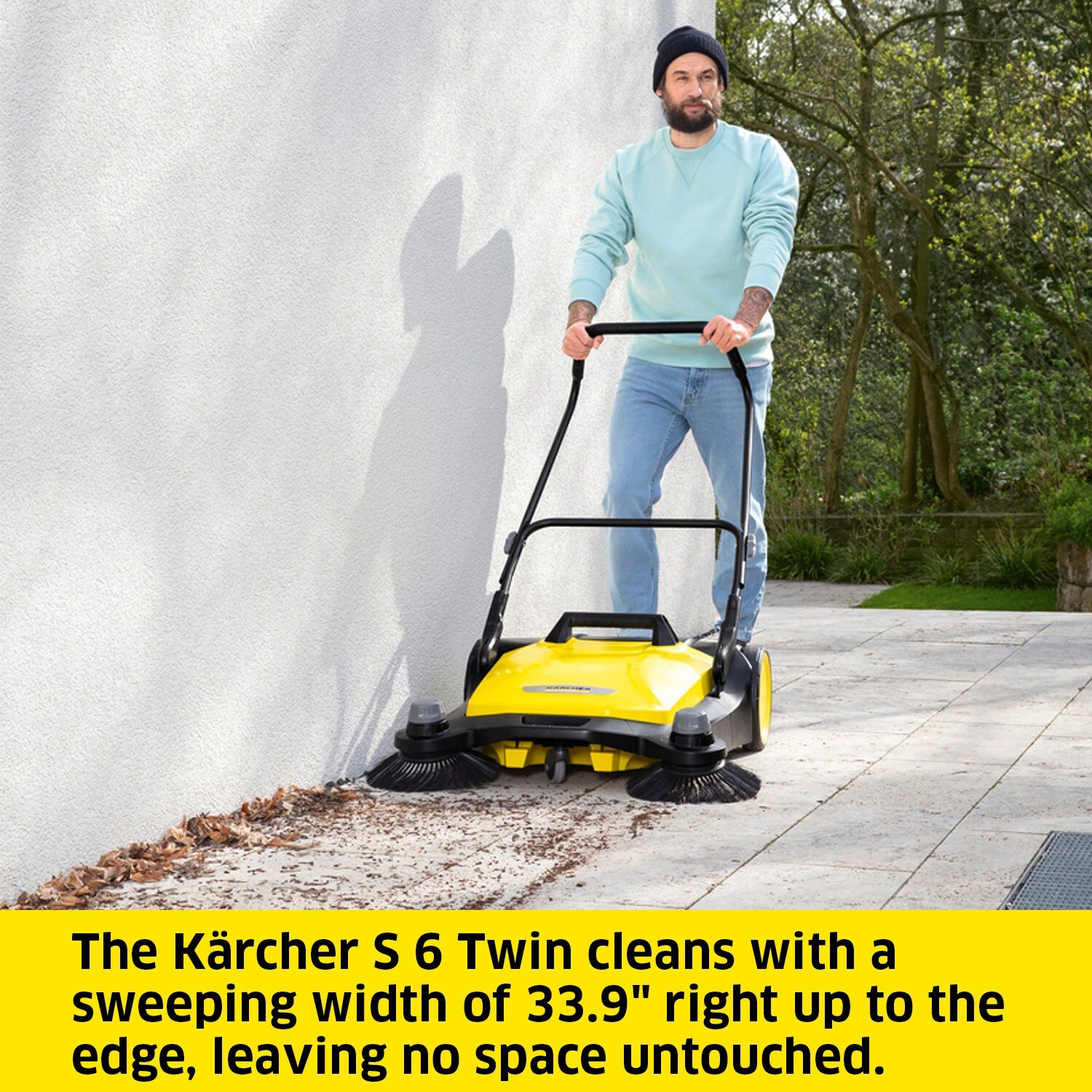 Karcher S6 Twin, Push Sweeper, 10 Gal, for Driveway, Sidewalk, Garage – NEW