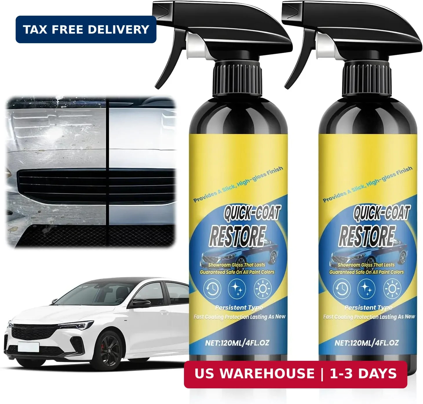 2Pcs Nano Quick Coat Restore Coating Spray,2026 New 0.5 Fl Oz (Pack of 2)