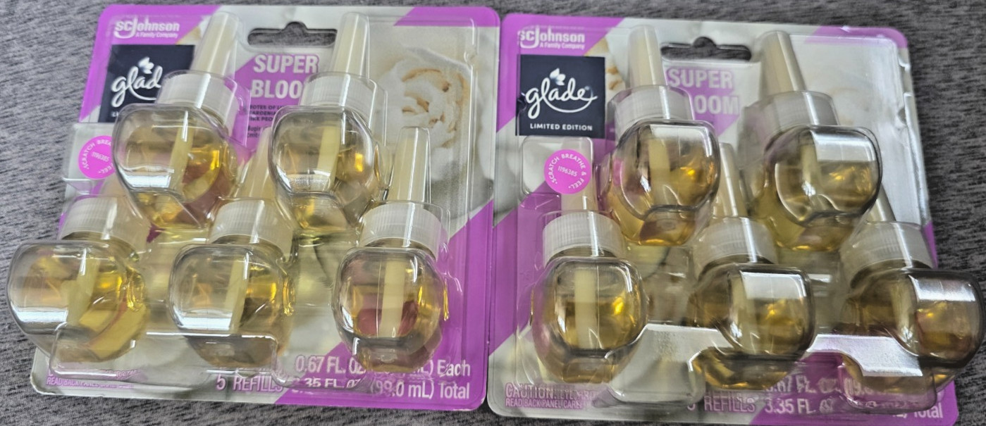 10 Refills Glade Plug Ins Limited Edition Scented Oil Refills Super Bloom 2 x 5