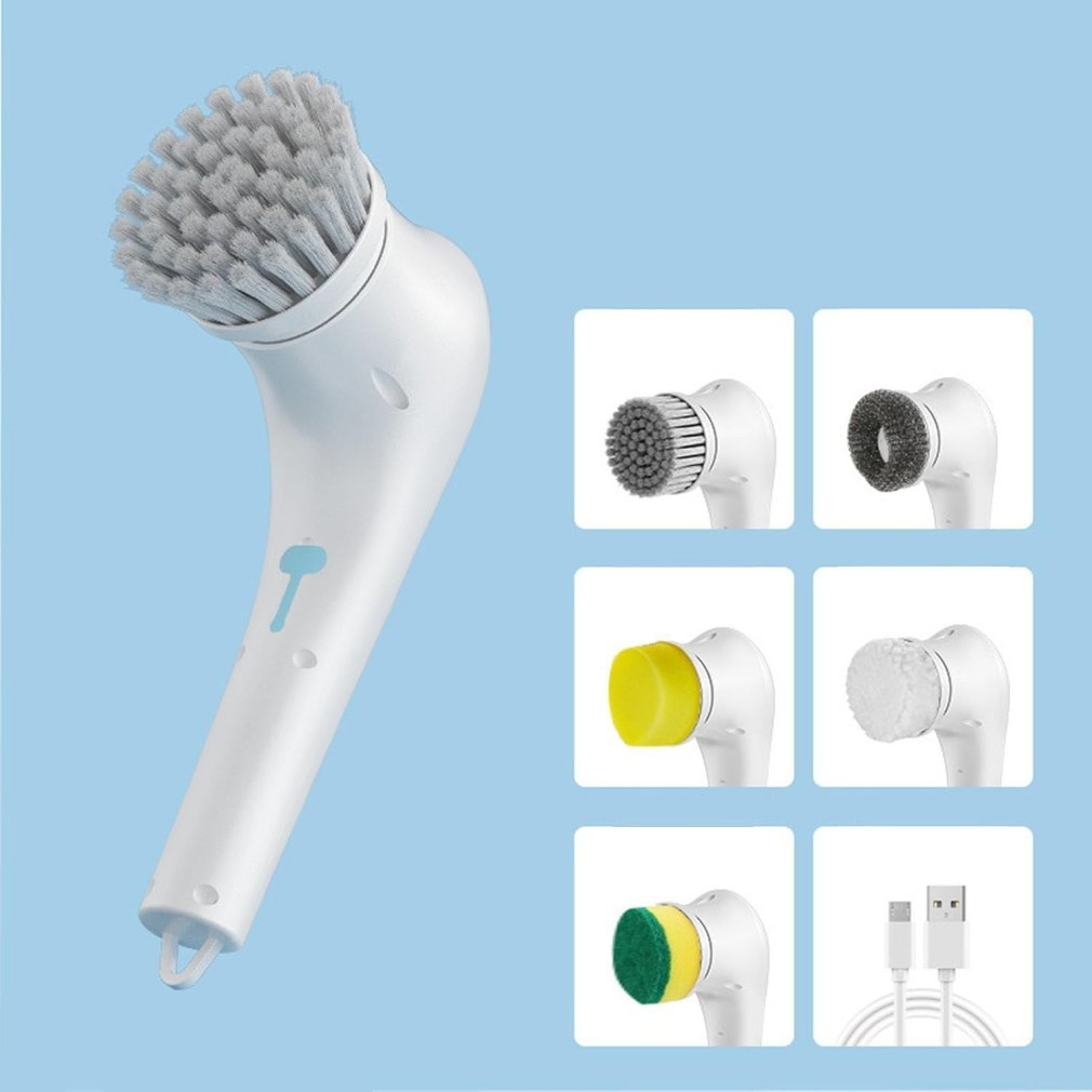 5IN1 Electric Spin Scrubber Cordless Power Cleaning Brush Rechargeable Cleaner-=