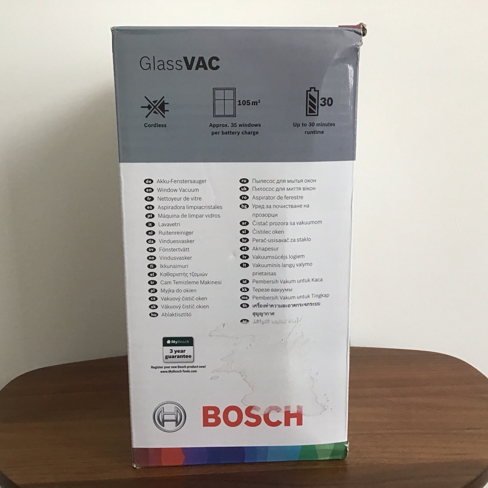 Bosch GlassVAC Battery-Powered Window Tile Vacuum Washer Cleaner