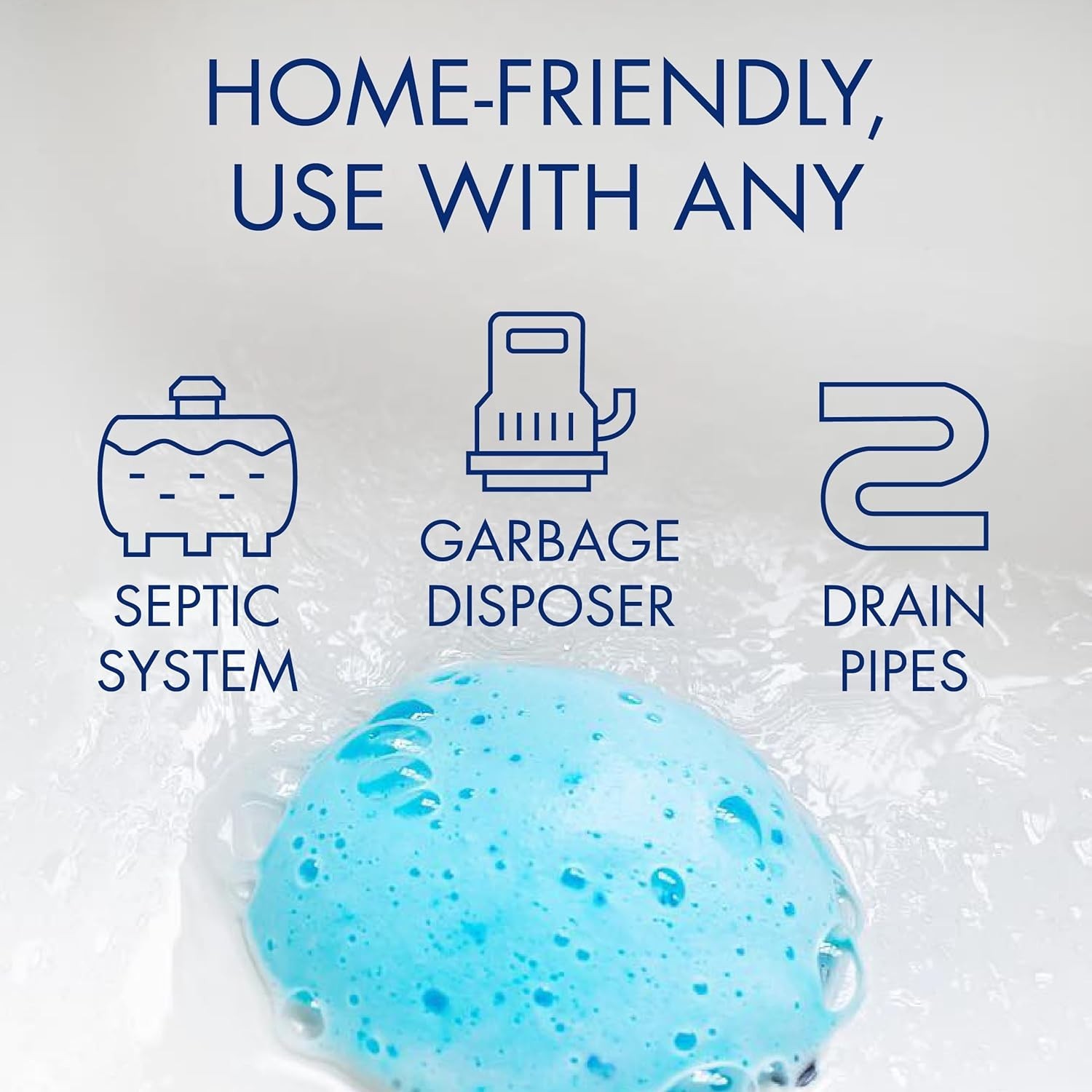 Garbage Disposer Cleaner Foaming Lemon Scent 2 Pack Drain Freshener
