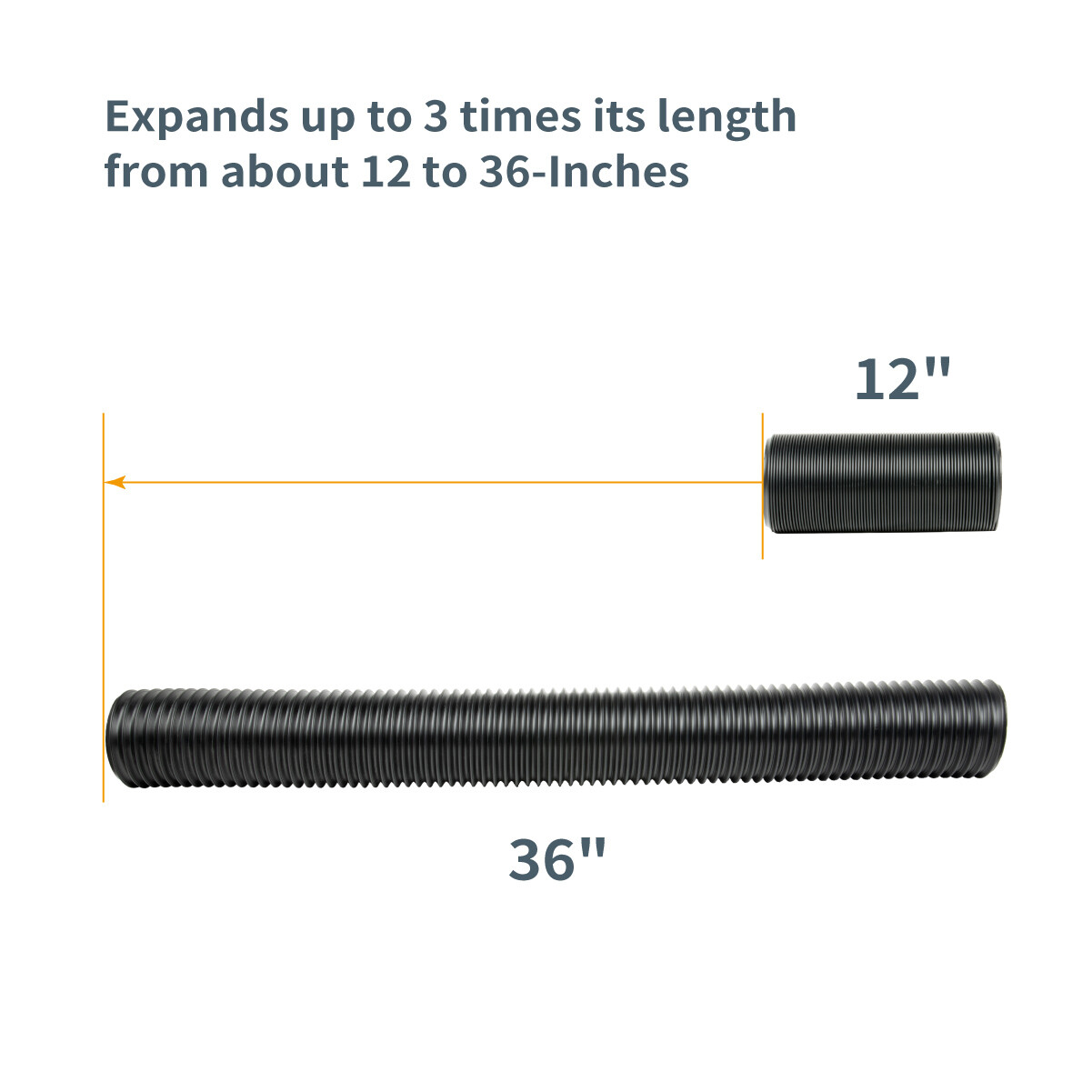 POWERTEC 2-1/2-Inch Flexible Dust Collection Hose 36-Inch Long (70198)
