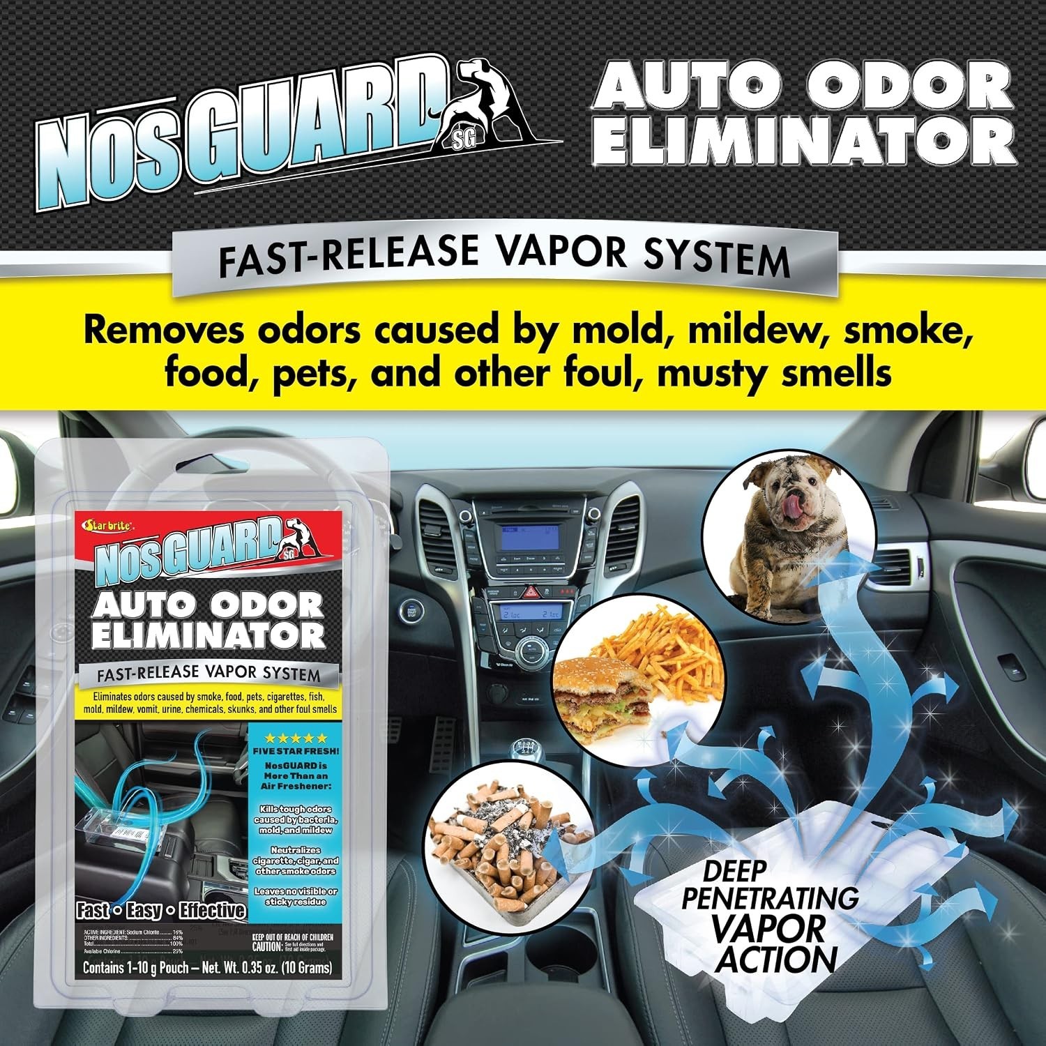 Auto Odor Eliminator, Fast Release Vapor System Eliminates Car Odors in 4-6 H…