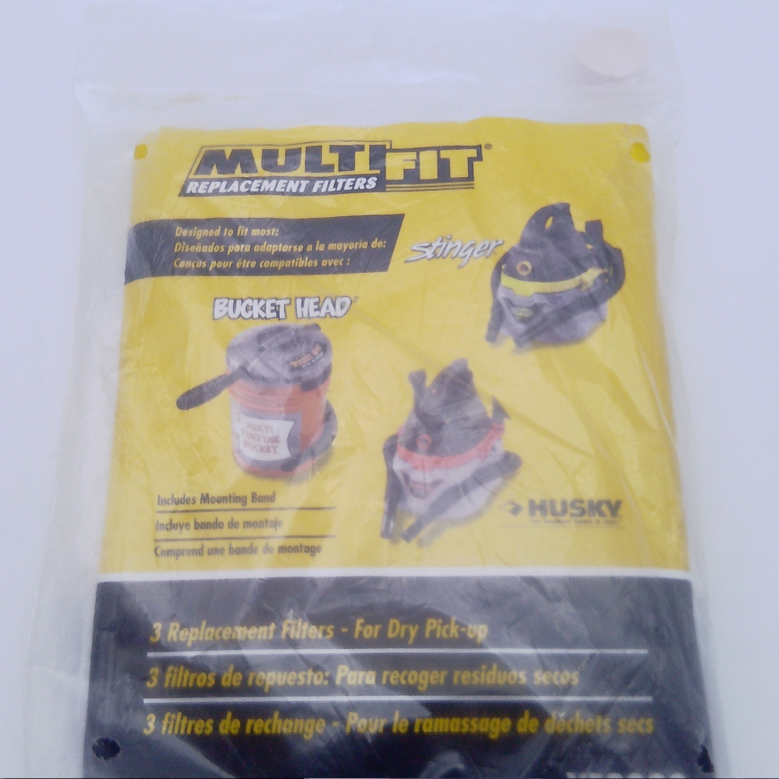 MultiFit VF2000 3 Replacement Filters – Dry Pick Up Husky, Stinger, Bucket Head