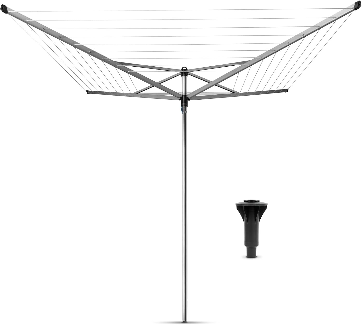 Brabantia Topspinner Outdoor 4 Arm Spinning Clothesline (164 Ft/Ø 1.8″) Rotating