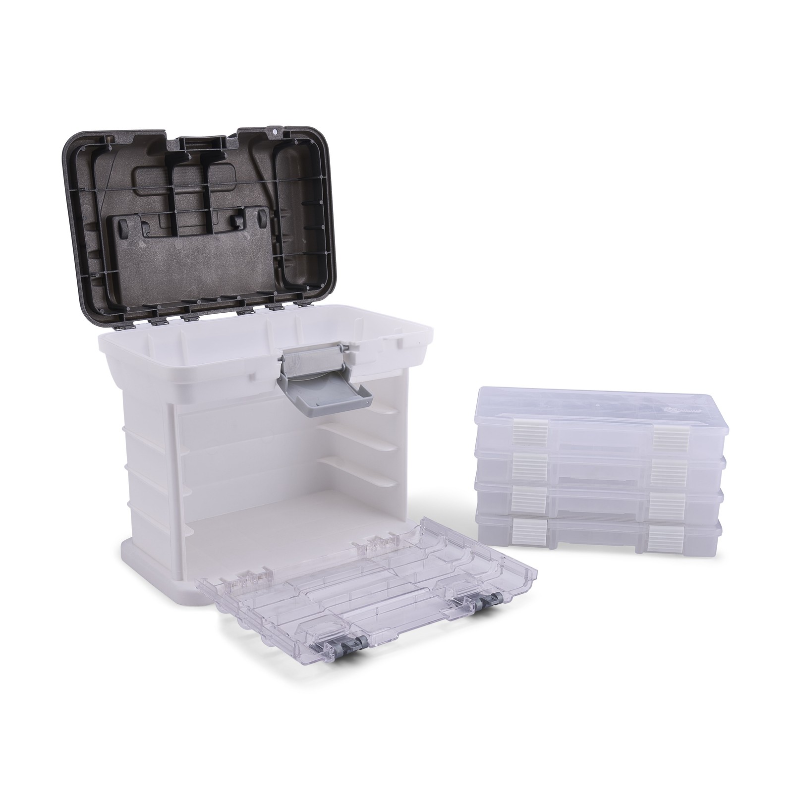 White & Gray Small Rack Storage System, 1 Each, Size: 11 x 10 x 7.25 in,NEW！