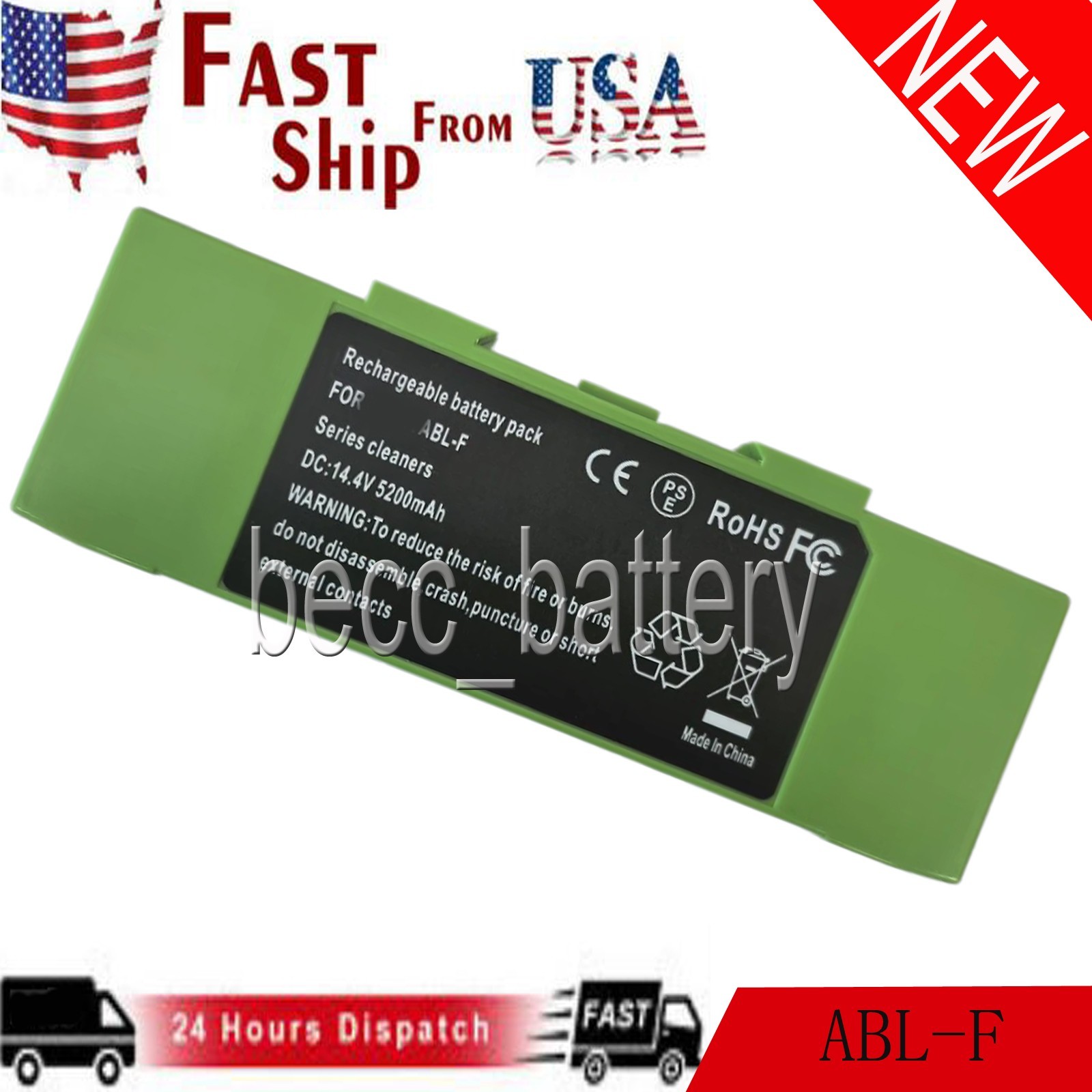 ABL-F Li-ion Extended Battery for iRobot Roomba J6+ J7+ J8+ J9+ 14.4V 5200mAh