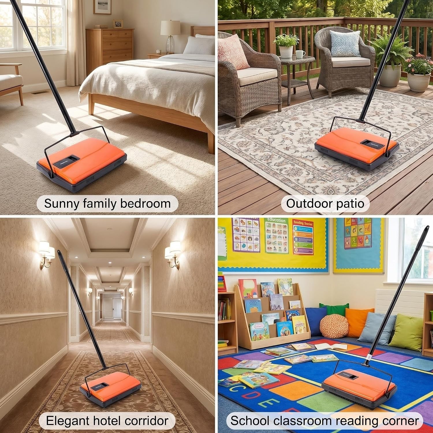 Lightweight Manual Carpet Sweeper for Pet Hair – Quiet & Eco-Friendly Solution